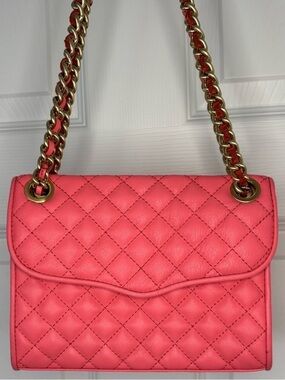 REBECCA MINKOFF quilted mini affair purse convertible bag Chain Strap watermelon